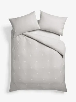 100% Cotton Heart Tuft & Embroidery Duvet Cover Set