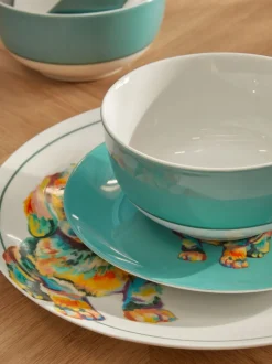 12 -delige dinerset met teckelmotief