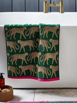 100% katoenen jachtluipaard-handdoek