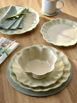 12 Piece Handpainted Stripe Dinner Set
