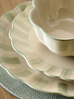 12 Piece Handpainted Stripe Dinner Set