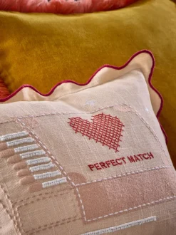 30 X 40cm Valentines Embroidered Perfect Match Cushion