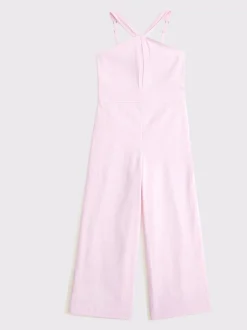 Abercrombie & Fitch Linen Blend Halter Jumpsuit