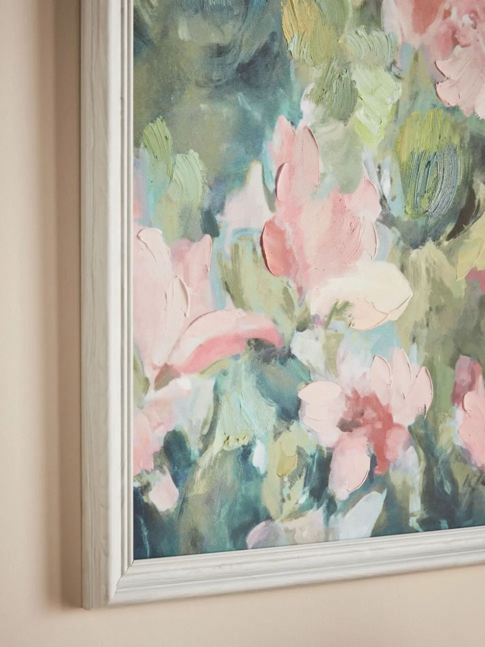 Abstracte bloemenkunst met lijst voor aan de muur