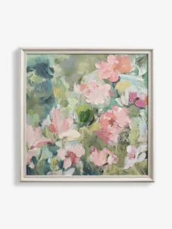Abstracte bloemenkunst met lijst voor aan de muur
