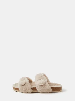 Accessorize Fluffy Buckle Slippers