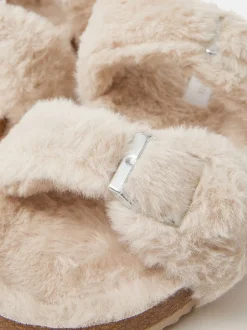 Accessorize Fluffy Buckle Slippers