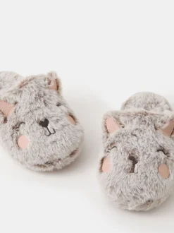 Accessorize Girls Fluffy Cat Slippers