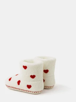 Accessorize Girls Heart Print Slipper Boots