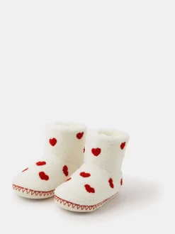 Accessorize Girls Heart Print Slipper Boots