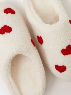 Accessorize Heart Teddy Mule Slippers