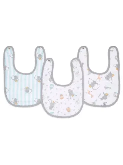 aden + anais Essentials Muslin Snap Dumbo verpakking van 3 100% katoenen mousseline babyslabbetjes met drukknoop