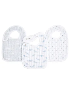 Aden + Anais katoenen mousseline Oceanic Snap slabbetjes 3 stuks