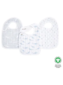 aden + anais Rising Star 3 set van 100% katoenen mousseline slabbetjes met drukknopen