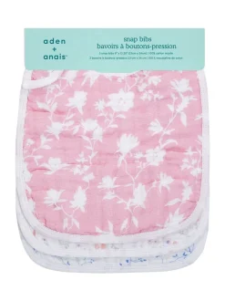 aden + anais Set van 3 100% katoenen slabbetjes met drukknoop