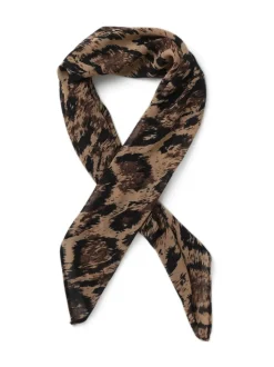 Aela Leopard Print Brown Scarf