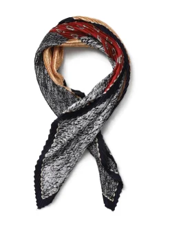 Aela Red Paisley Pleat Scarf