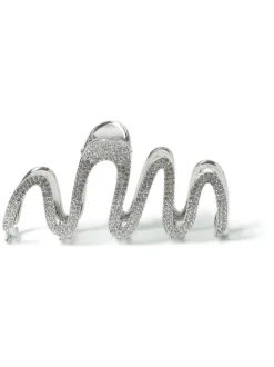 Aela Silver Tone Rhinestone Wiggle Hair Claw