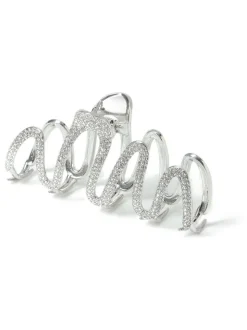 Aela Silver Tone Rhinestone Wiggle Hair Claw
