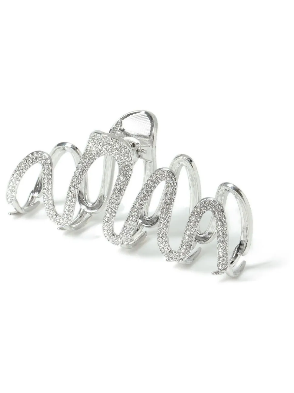 Aela Silver Tone Rhinestone Wiggle Hair Claw