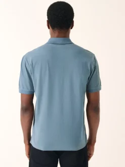Airforce blauw - Normale Pasvorm - Piqué poloshirt met korte mouwen