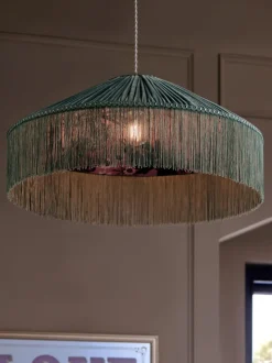Allegra Velvet Fringed Easy Fit Ceiling Light Shade