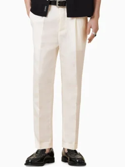 AllSaints Slim Cross Tallis Linen Blend Trousers