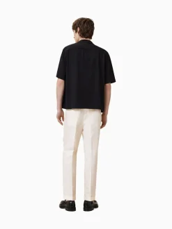 AllSaints Slim Cross Tallis Linen Blend Trousers