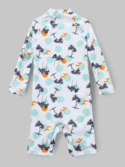 Angel & Rocket Brody Blauw zonbeschermend peuterzwempak met Print