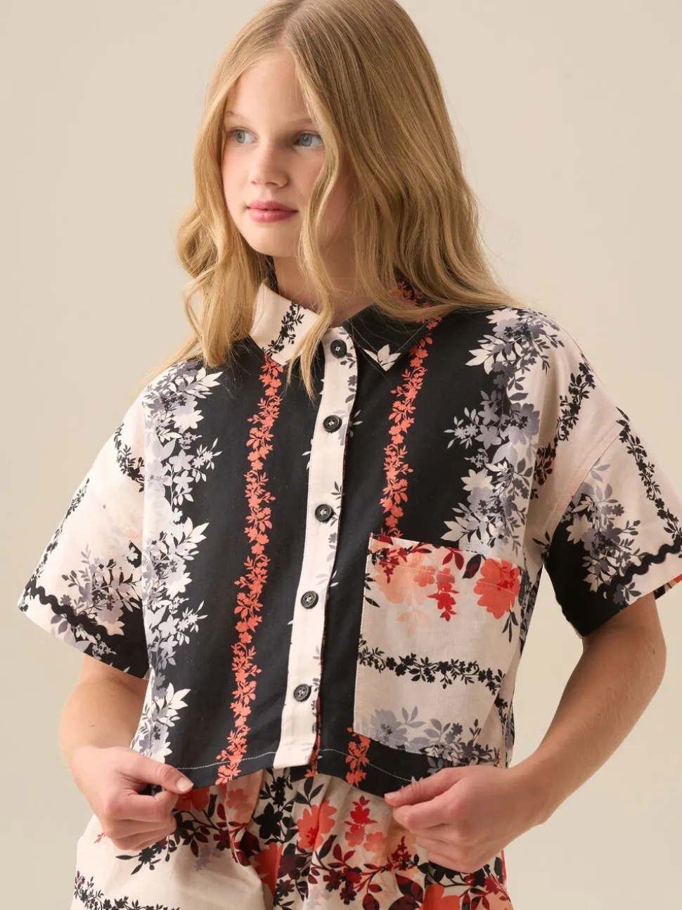 Angel & Rocket Brooke Print Linen Shirt