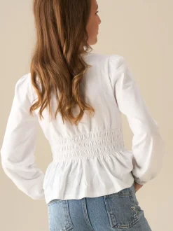 Angel & Rocket Cassie Shirred Detail Long Sleeve Blouse