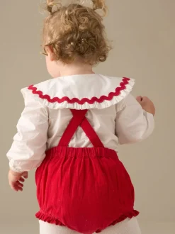Angel & Rocket Dolly Red Romper And White Rompersuit