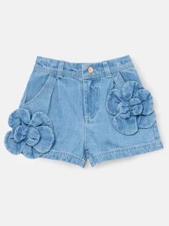 Angel & Rocket Eden 3D Flower Denim Shorts