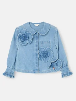 Angel & Rocket Eden 3D Flower Denim Shirt