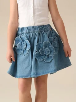 Angel & Rocket Eden 3D Flower Denim Skirt