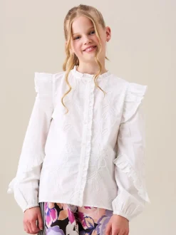 Angel & Rocket Lacey Embroidered Frill Sleeve Blouse