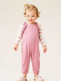 Angel & Rocket Mila Frill Shoulder Dungaree And Print Bodysuit