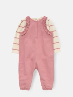 Angel & Rocket Mila Frill Shoulder Dungaree And Print Bodysuit