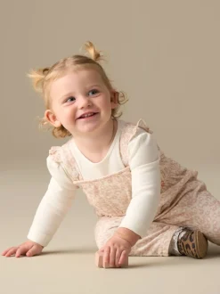 Angel & Rocket Nellie Animal Print Cord Dungaree & Bodysuit