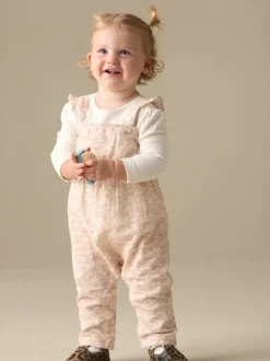 Angel & Rocket Nellie Animal Print Cord Dungaree & Bodysuit