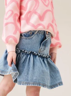 Angel & Rocket Noemie Heart Pocket Denim Skirt