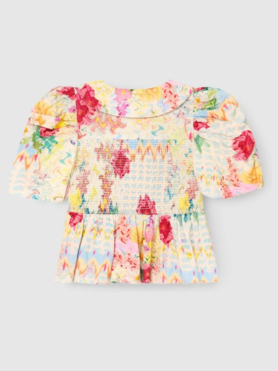 Angel & Rocket Orla Multi Peter Pan Collar Shirred Blouse