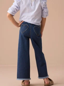 Angel & Rocket Paloma blauwe Cropped Jeans met hartzak