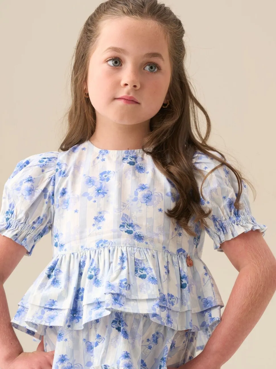 Angel & Rocket Pia Floral Tie Detail Peplum Blouse