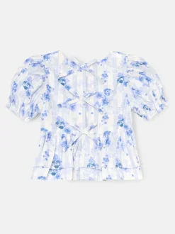 Angel & Rocket Pia Floral Tie Detail Peplum Blouse