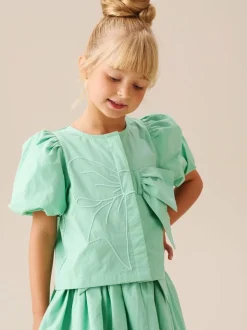 Angel & Rocket Roxie Bow Embellished Woven Blouse