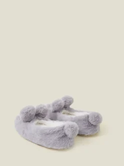Angels By Accessorize ballerinapantoffels voor meisjes van imitatiebont met konijnenmodel