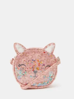 Angels By Accessorize Girls Sequin Cat Cross-Body Bag