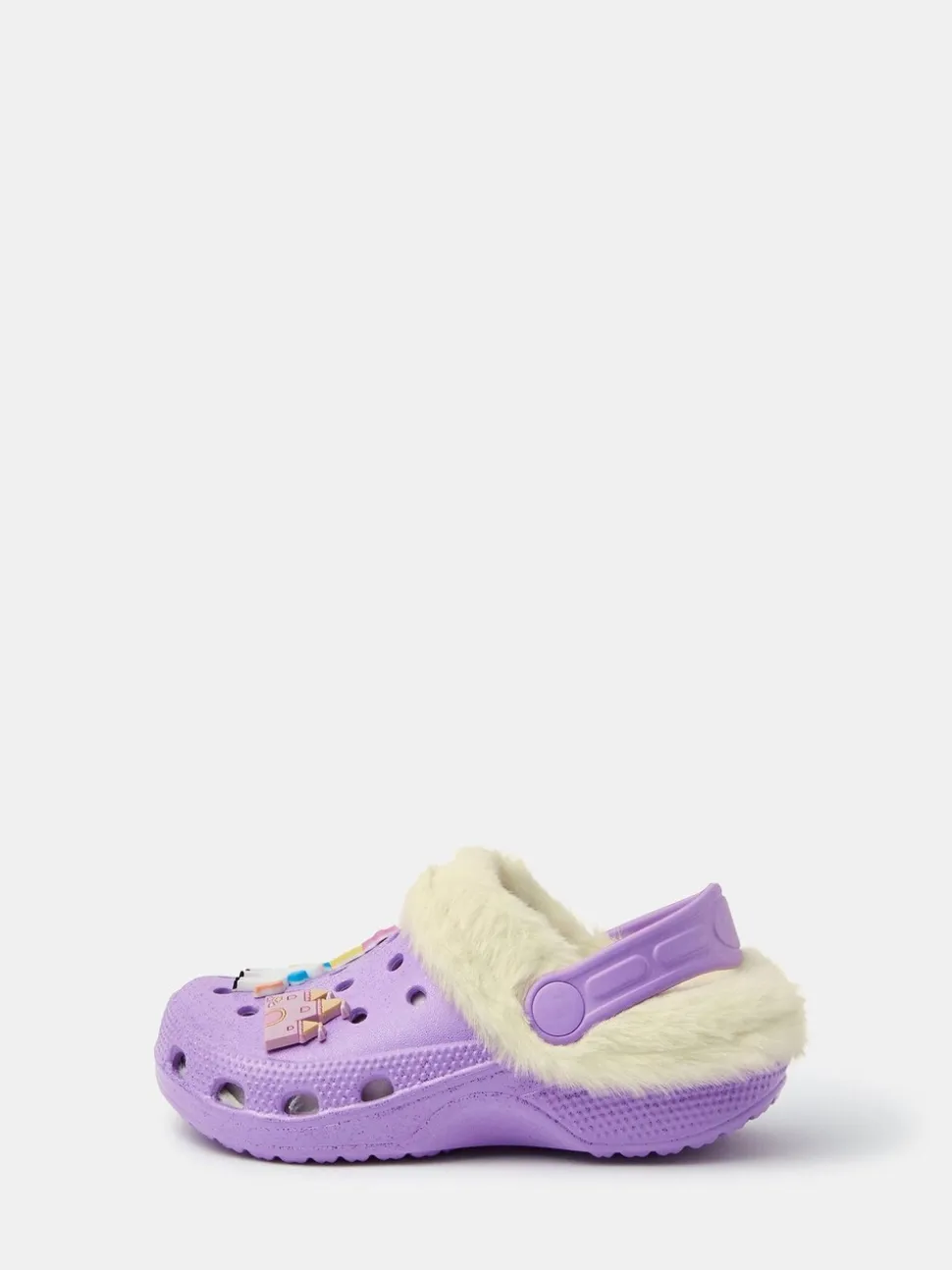 Angels By Accessorize Girls Charm Faux Fur Lined Clogs