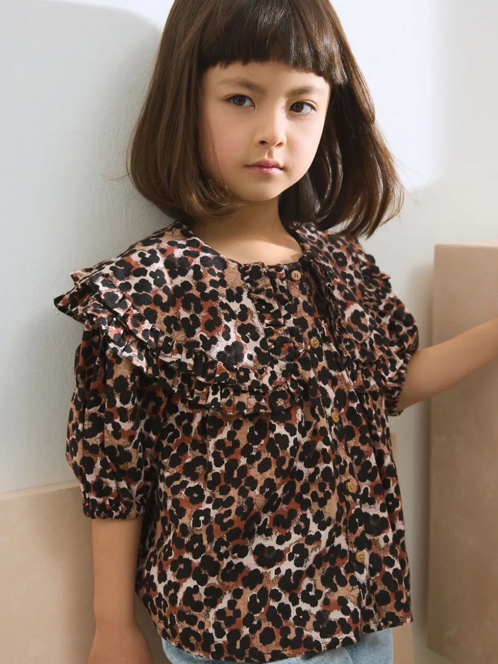 Animal - 100% katoenen blouse met printkraag (3-16jr)